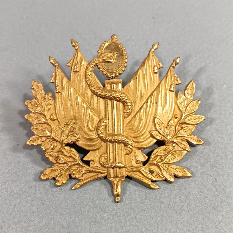 PLAQUE OU INSIGNE DE SHAKO OU GIBERNE D'OFFICIERS MODELE 1872 OFFICIER DU SERVICE DE SANTE DES ARMEES